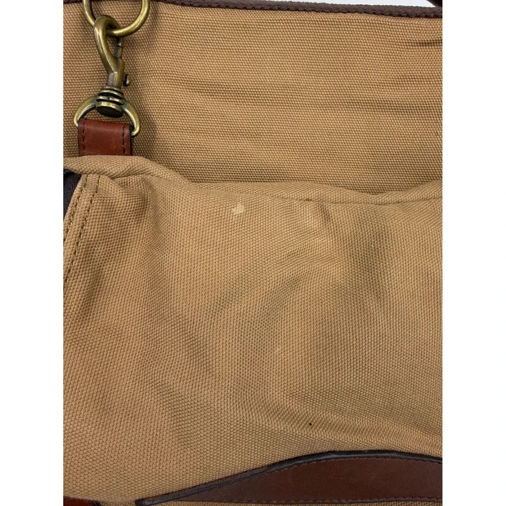 Duluth Trading Co Fire Hose Canvas Garment Bag one night stand Tan Leather Trim